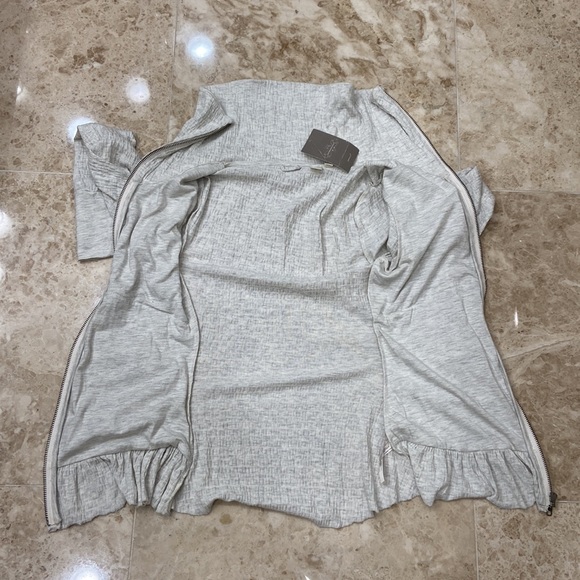 Anthropologie Eloise Ruched Zip Up Blouse. Grey. Size small. NWT - Picture 9 of 10